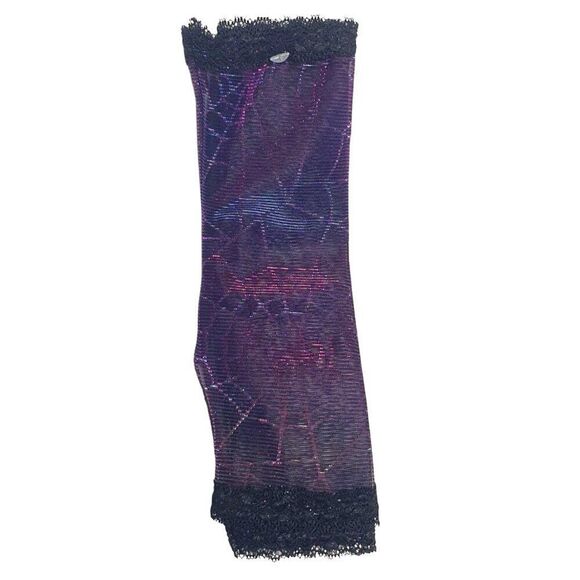 Icing Spider Web Lace Fingerless Gloves Costume Gothic Cobwebb Dress Up NEW - Picture 6 of 6